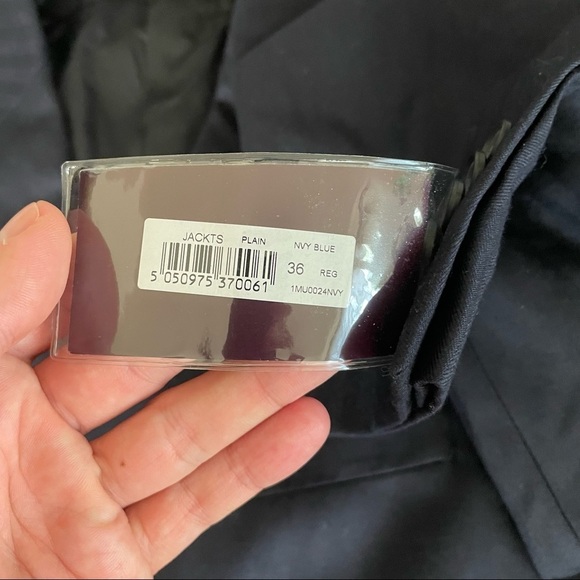 T.M. Lewin Navy Herringbone Wool Suit Navy 2 Piece 36R Waist 30 New - Picture 10 of 16